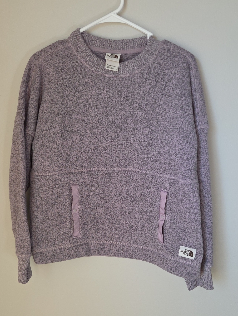 The North Face Women's Light Purple Quilted-Knit Crew Sweater